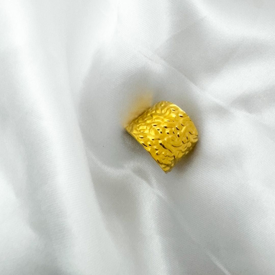 Wide Hammered Ring