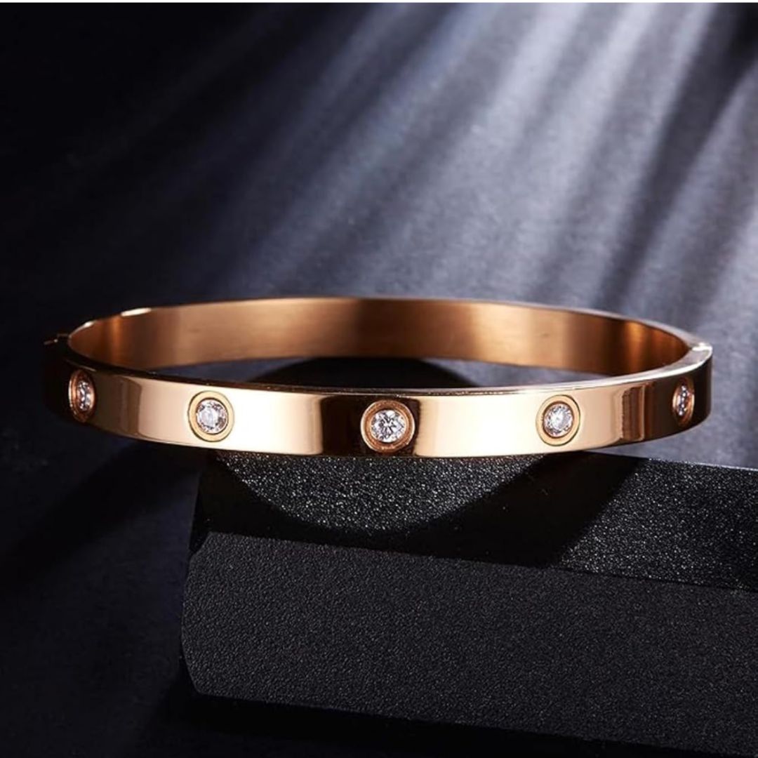 Tiya Rosegold Crystal Bracelet - Medium Size