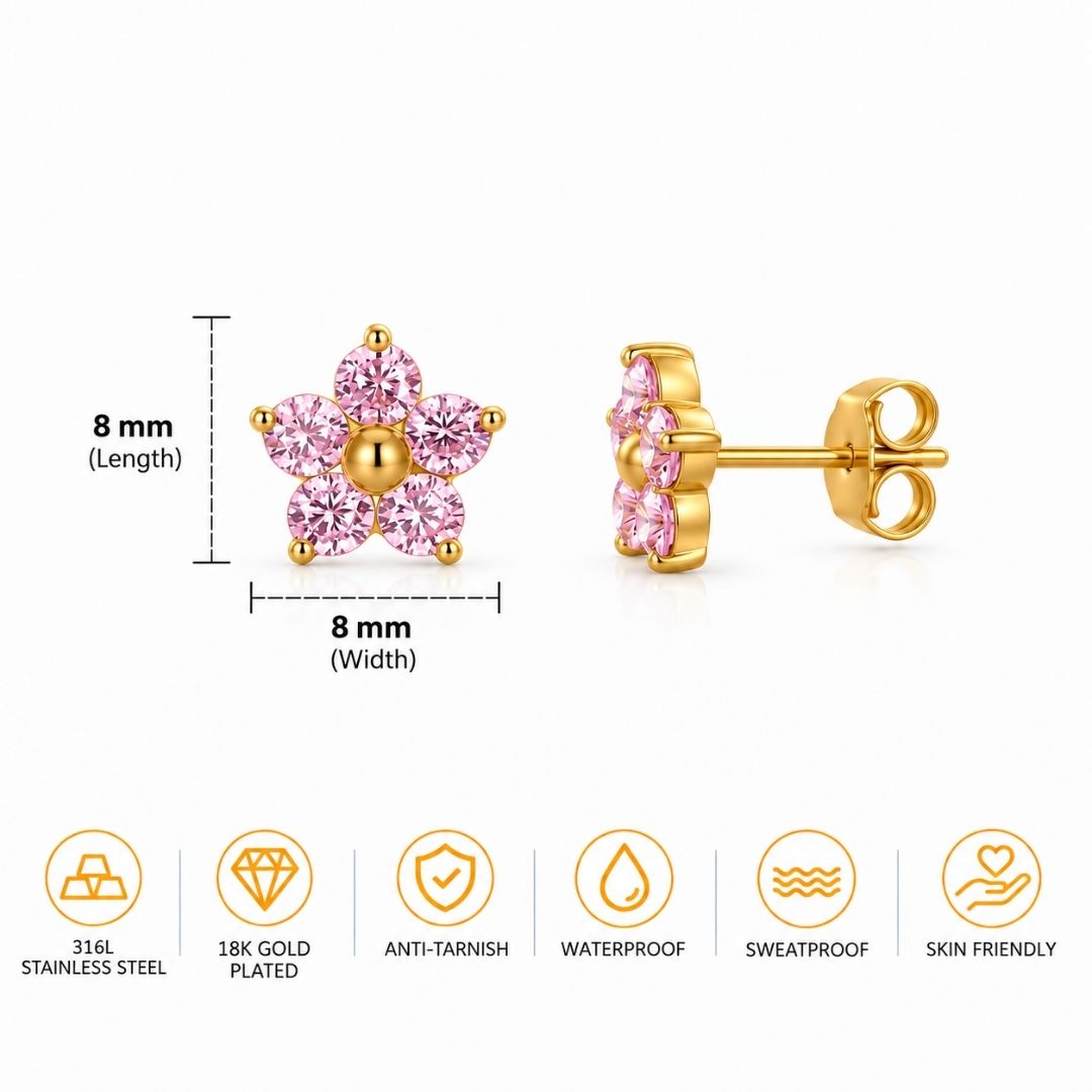 Dazzling Daisy Pink Earrings