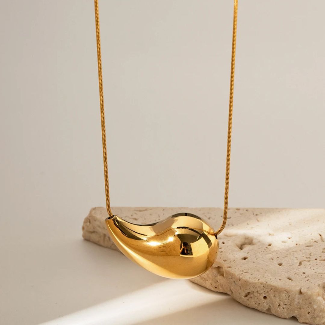 Waterdrop Hallow Anti-tarnish Necklace (NL6012)