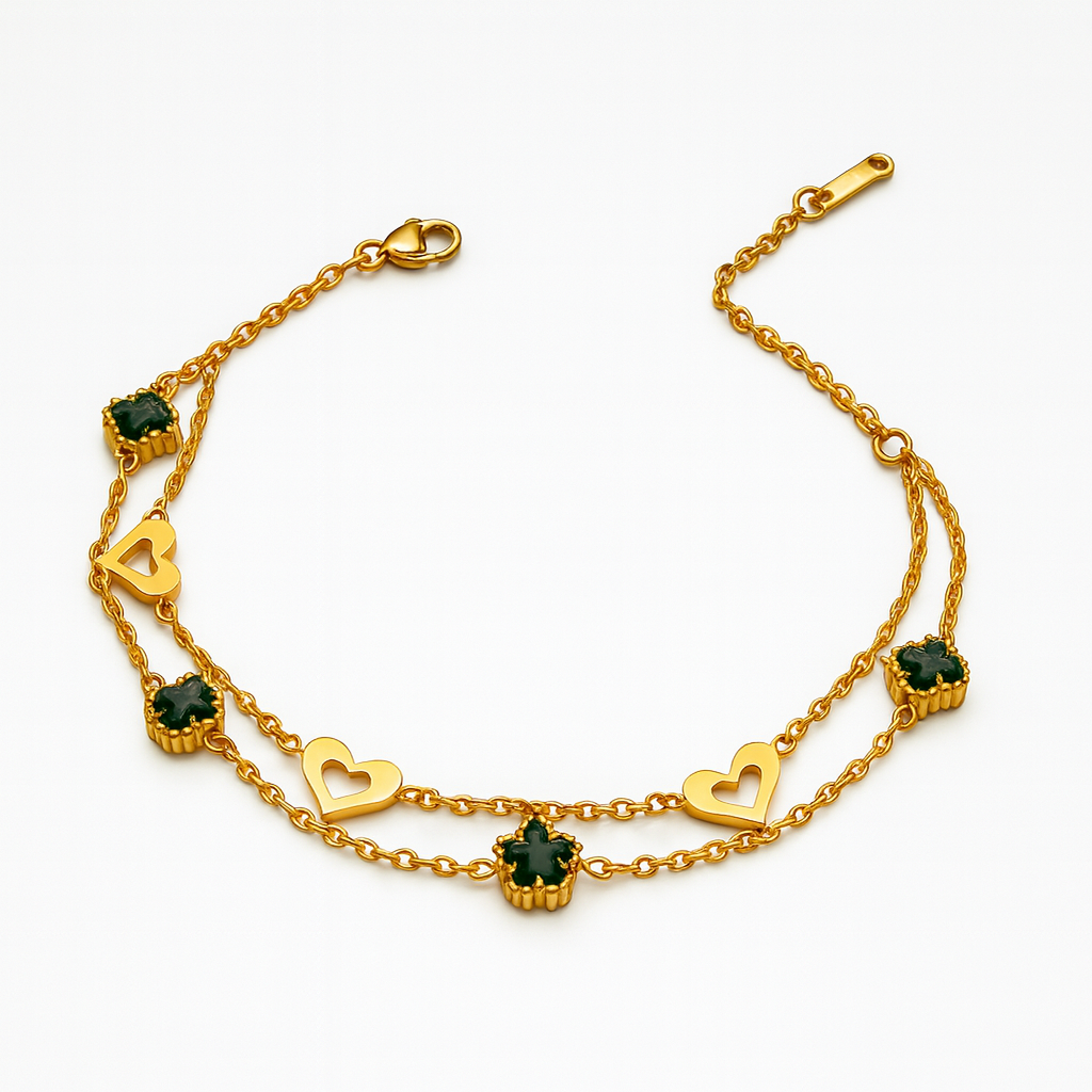 Emerald Hearts Bracelet