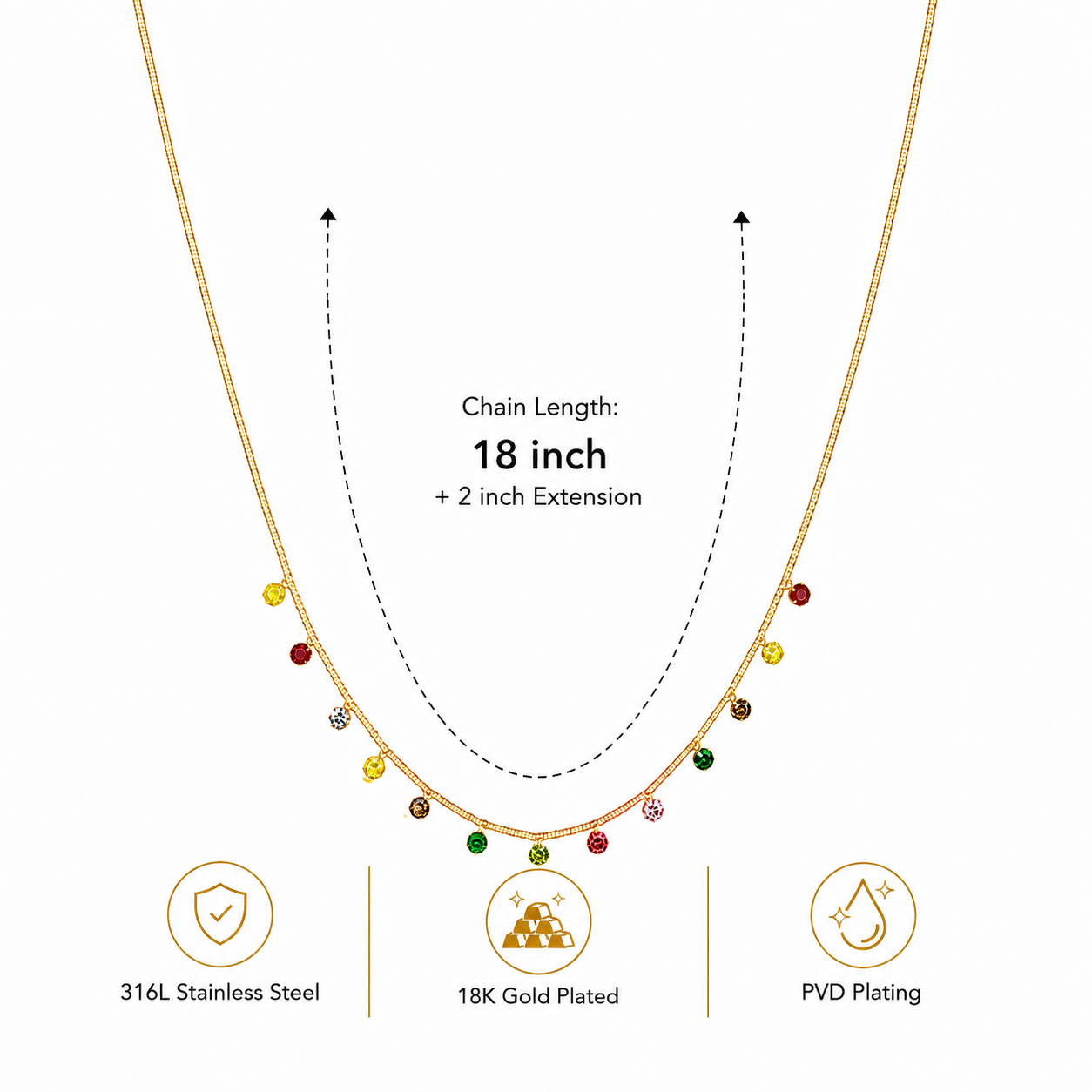 Confetti Drop Necklace
