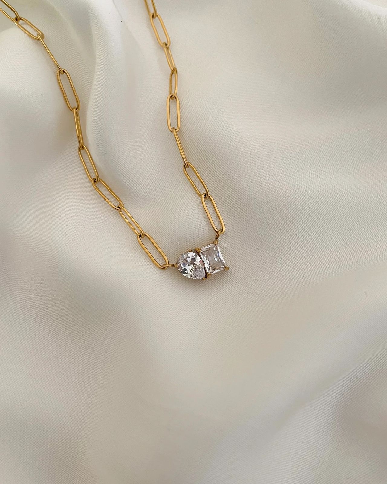 Double Stone Necklace