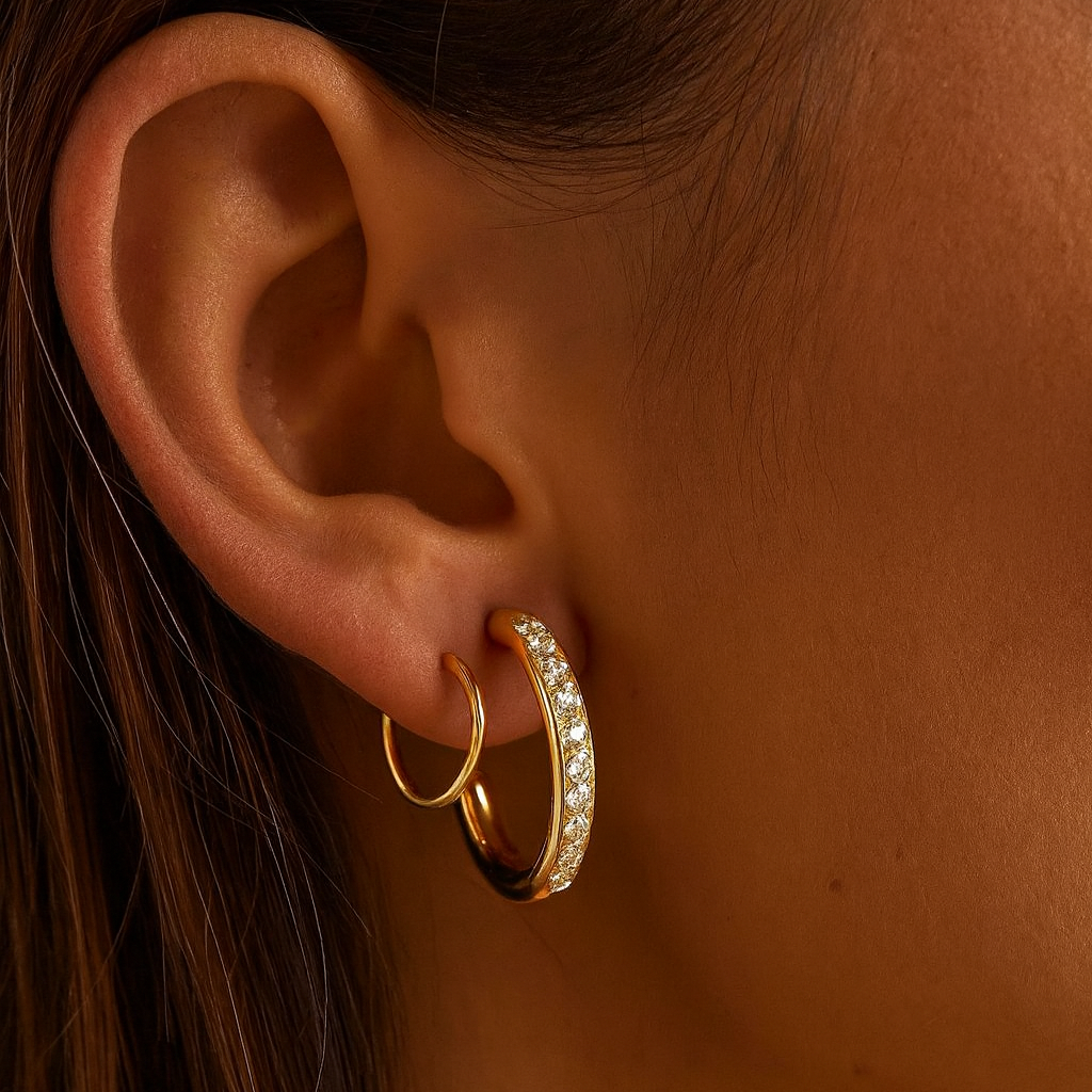 Twist and Spark Hoop Earrings