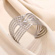 Silver-Tone Geometric Statement Cuff