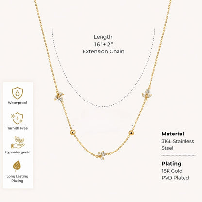 Bahaar Leaf Station Necklace