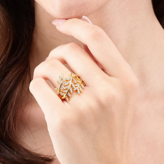 Celeste Leaf Ring