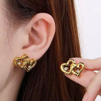 Luna double Heart Earrings