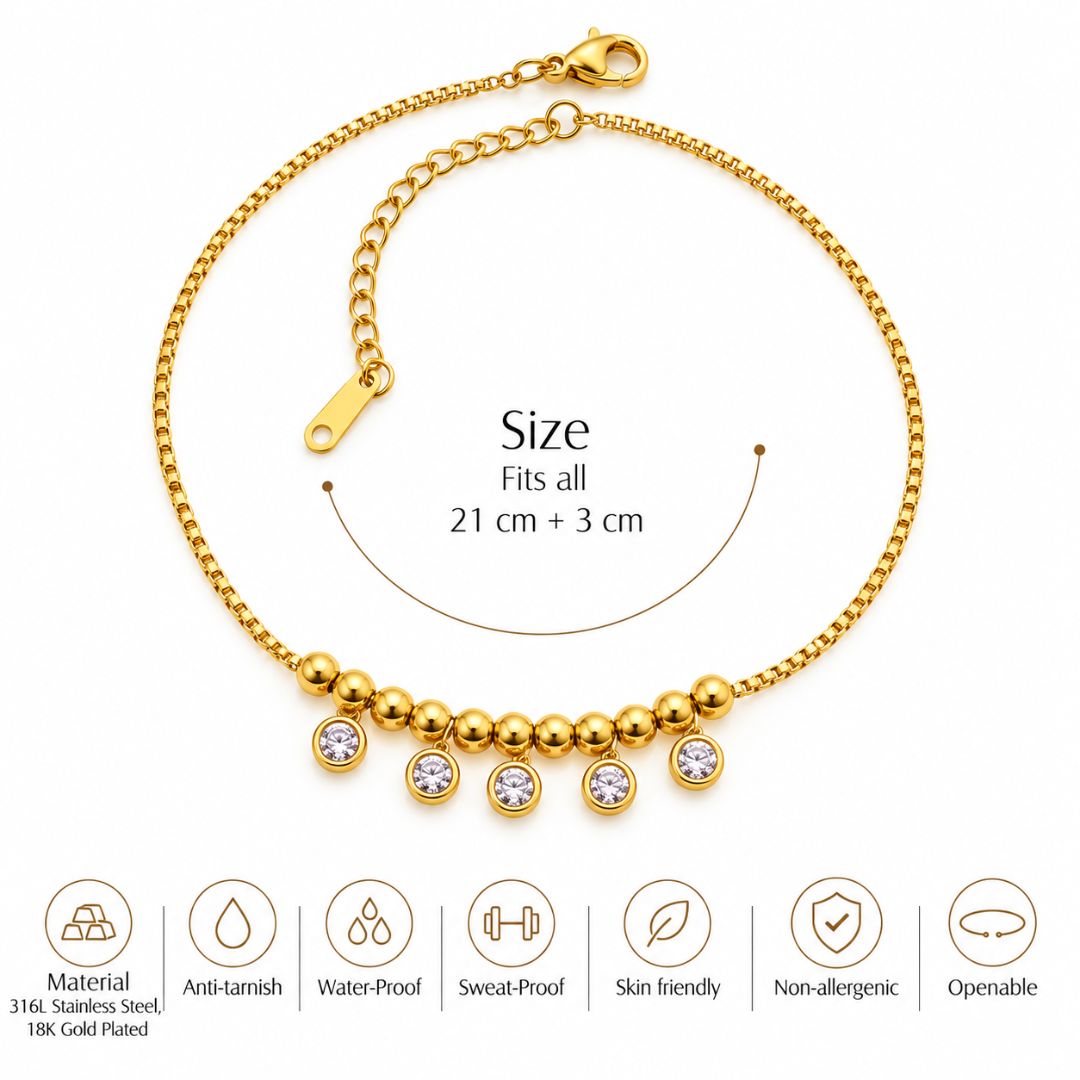 Auric Drops Anklet
