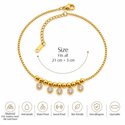 Auric Drops Anklet