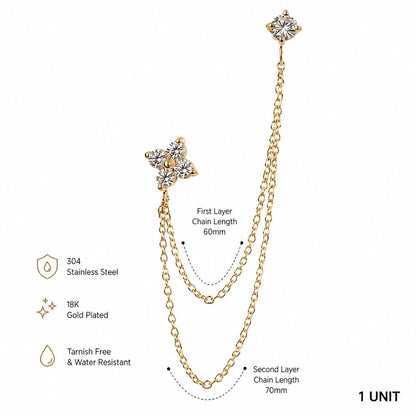 Cascade Bloom Chain Earring