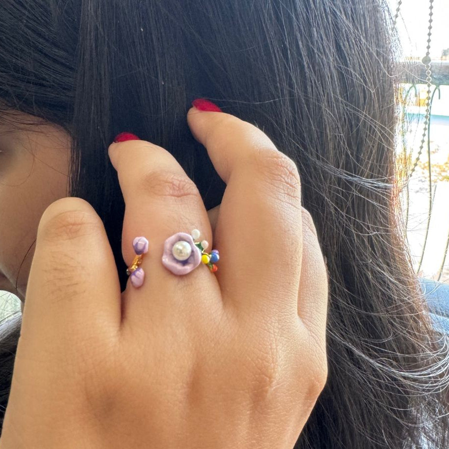 Pearl in a Bud Ring