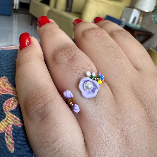 Pearl in a Bud Ring