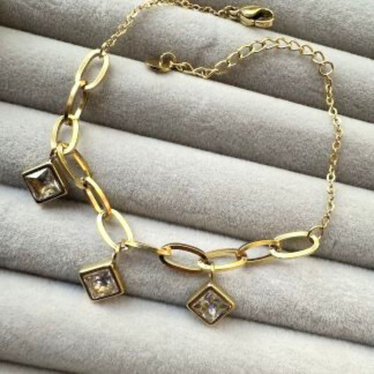 Triple Square Charms Bracelet