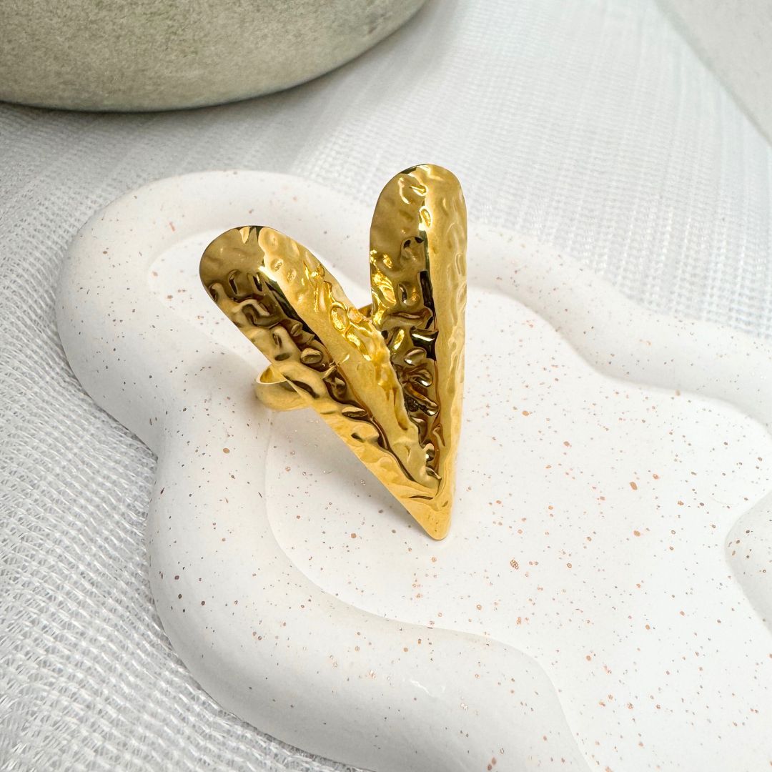 Big Bold Heart Adjustable Anti-tarnish Ring (RG259)