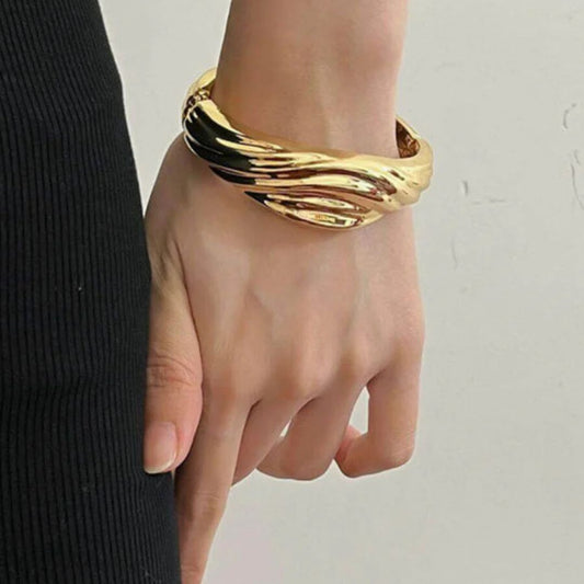Gold-Tone Twisted Cuff Bracelet