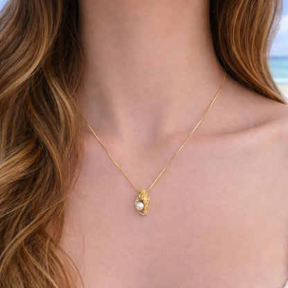 Seashell Pearl Pendant