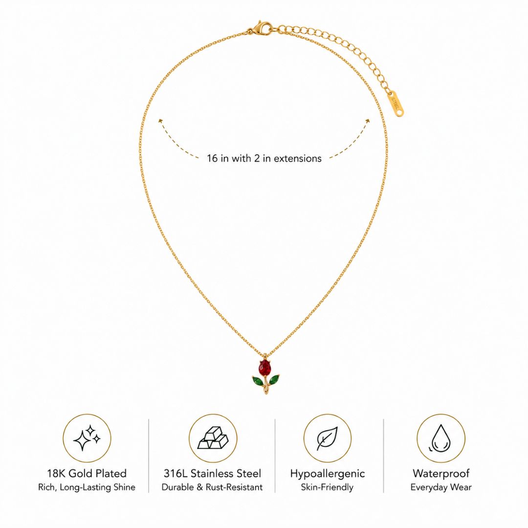 Rooted in Shine (Red) Necklace
