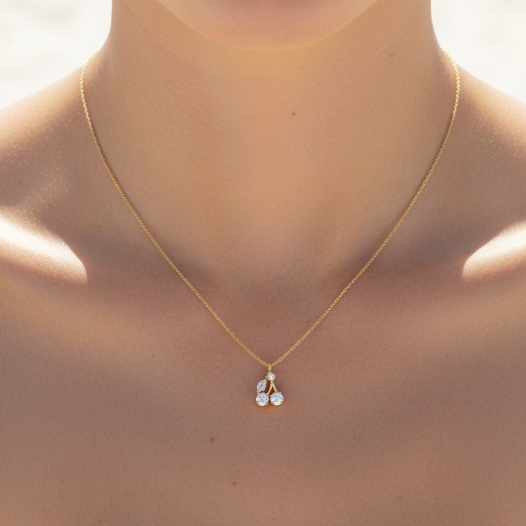 Studded Cherry Necklace