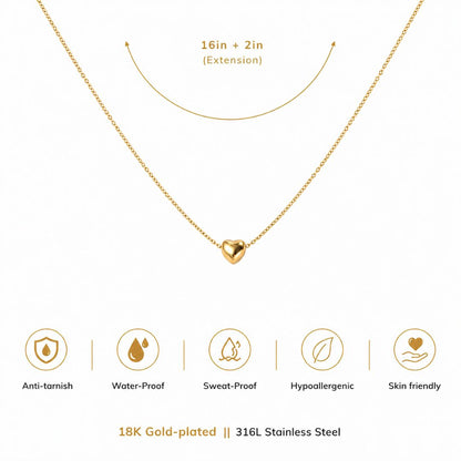 Mini Gold Heart Necklace
