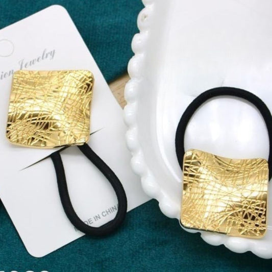 Textured Gold Square Pony Cuff