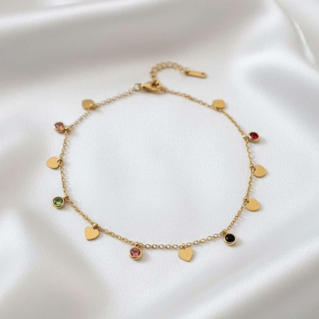 Heart Charm Anklet
