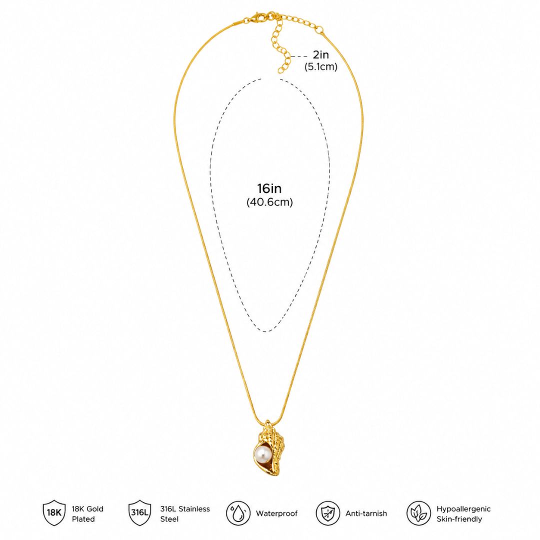 Seashell Pearl Necklace