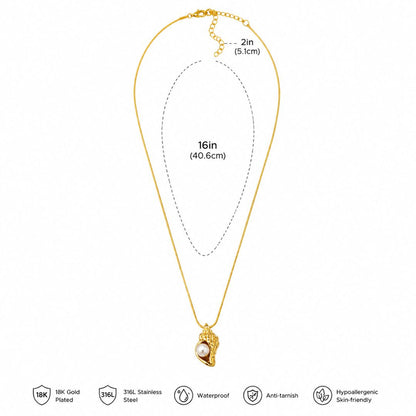Seashell Pearl Necklace
