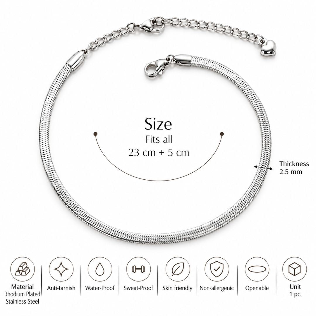 Silver Snake Chain Anklet