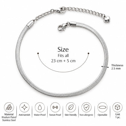 Silver Snake Chain Anklet