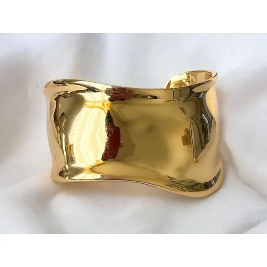 Gold-Tone Sculptural Cuff Bracelet