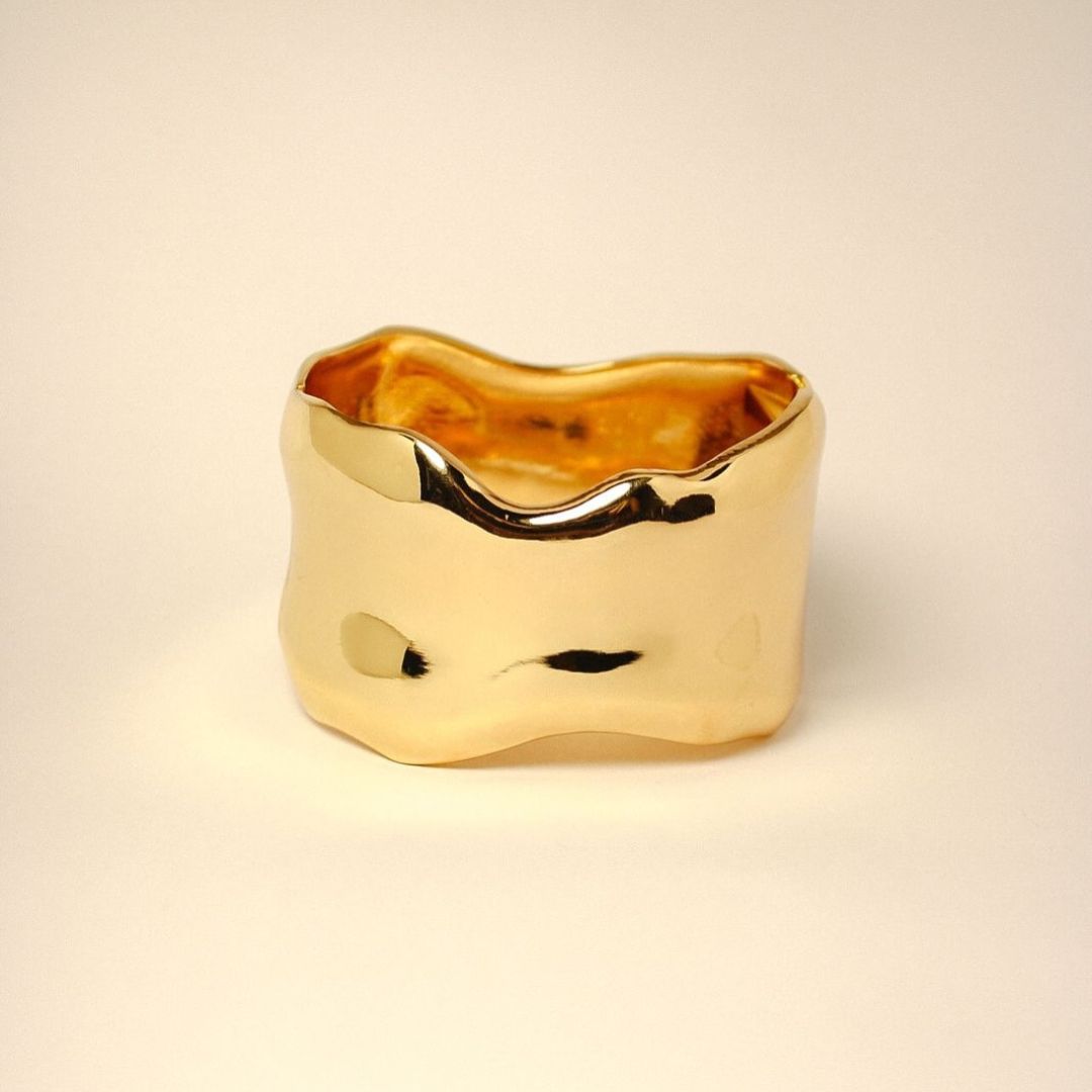 Gold-Tone Sculptural Cuff Bracelet