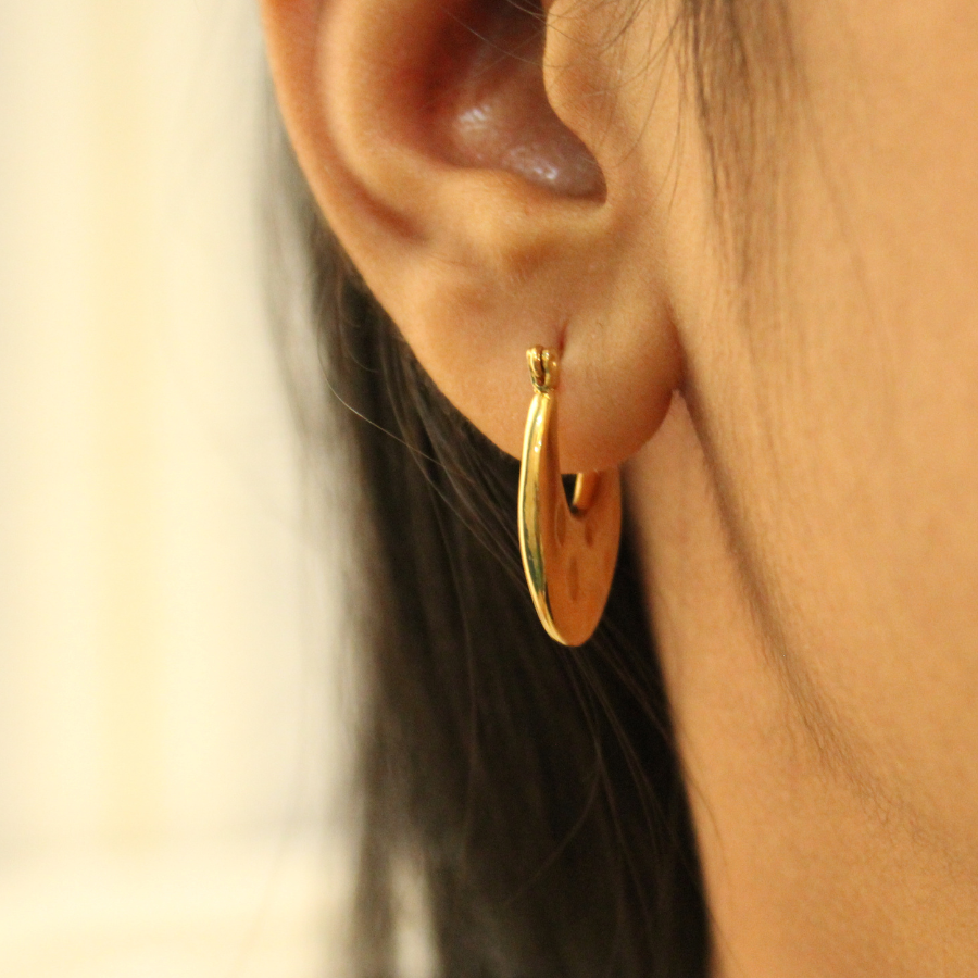 Golden dotted Anti-tarnish Hoops (ER125)
