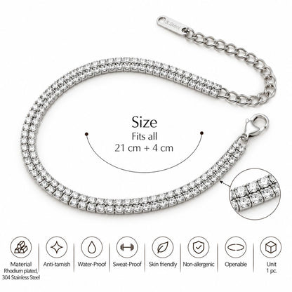 Luxe double Tennis Anklet