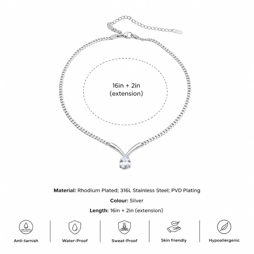 Velora Luxe Silver Necklace