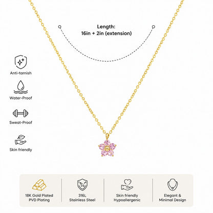Dazzling Daisy Pink Necklace