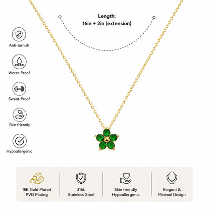Dazzling Daisy Green Necklace