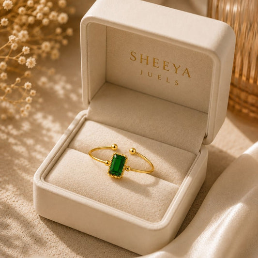 Juno Green Stone Ring