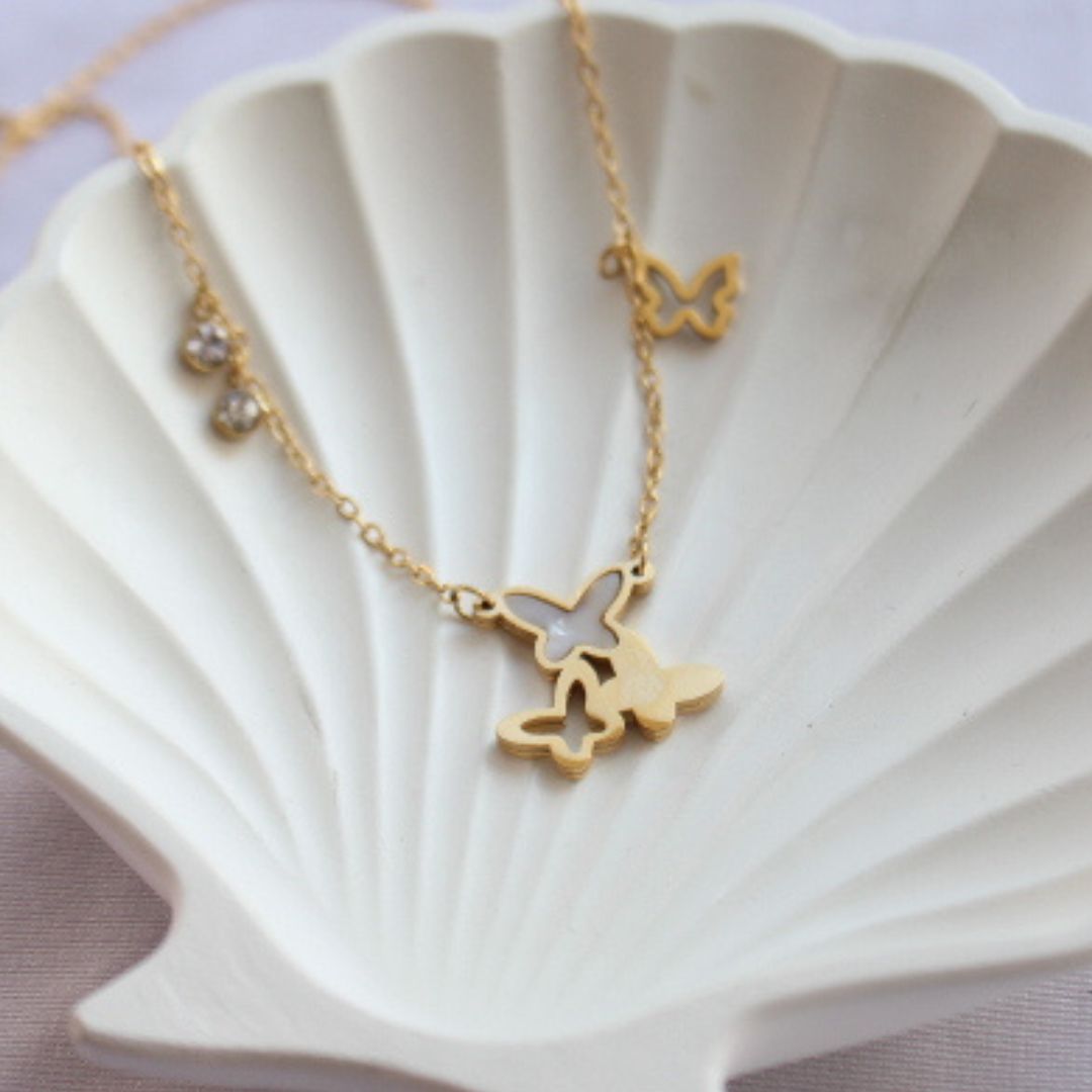 Butterflies Charms Necklace (NL6023)