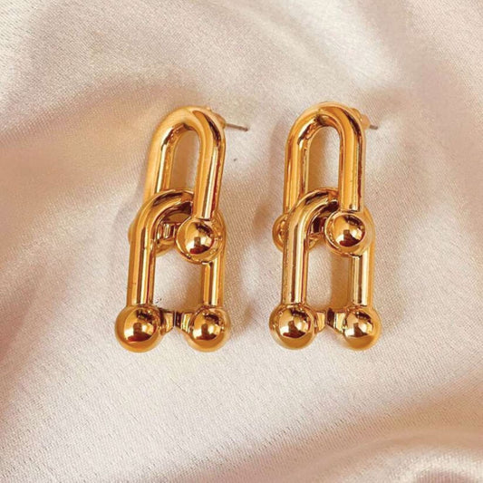 Ava Bold Double Link Earrings