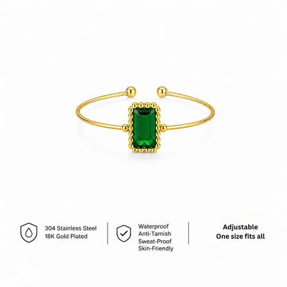 Juno Green Stone Ring