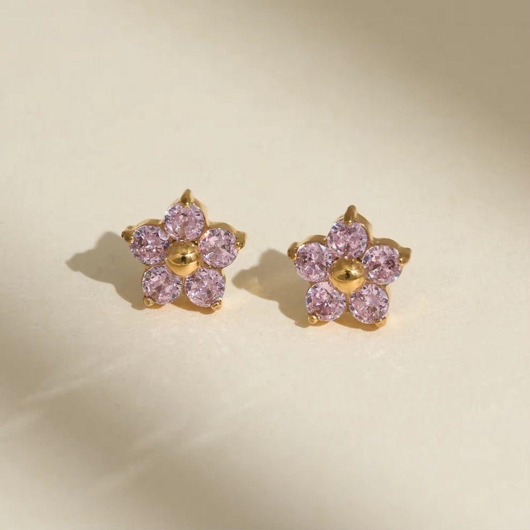 Dazzling Daisy Pink Earrings