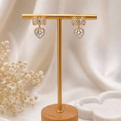 Nazakat Bow Heart Earrings