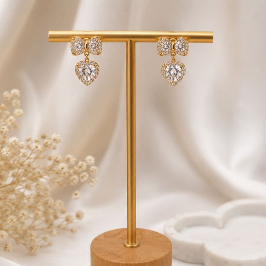 Nazakat Bow Heart Earrings