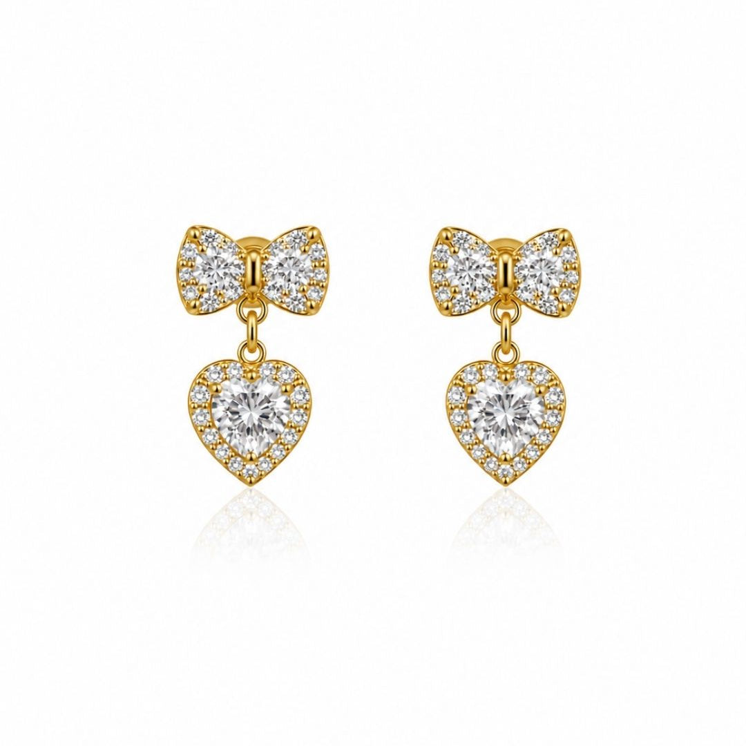 Nazakat Bow Heart Earrings