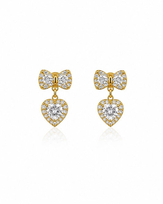 Nazakat Bow Heart Earrings
