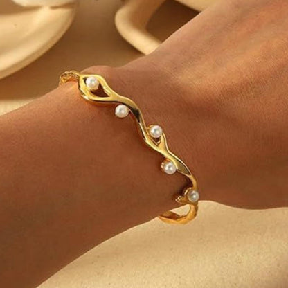 Pearl Studded Cuff Bracelet