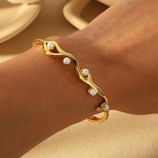Pearl Studded Cuff Bracelet