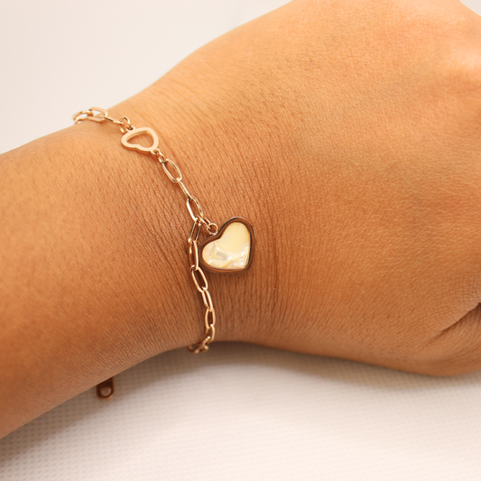 Heart Charm Anti-tarnish Bracelet