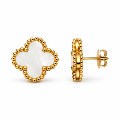 Ivory Clover Stud Earrings